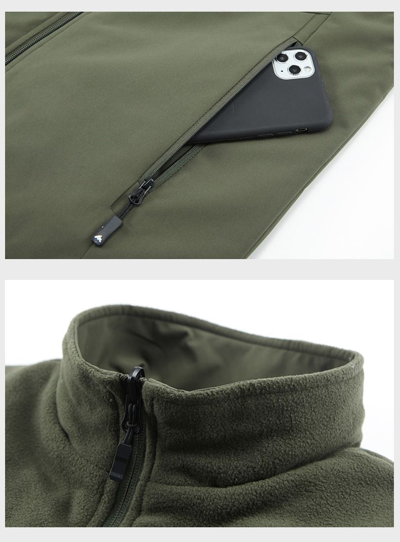 Men's Reversible Fleece Vest For Outdoor & Casual Wear, Stand Collar, Thick Warm Layering Vest, Lightweight & Breathable, Multiple Pockets_voghion.com