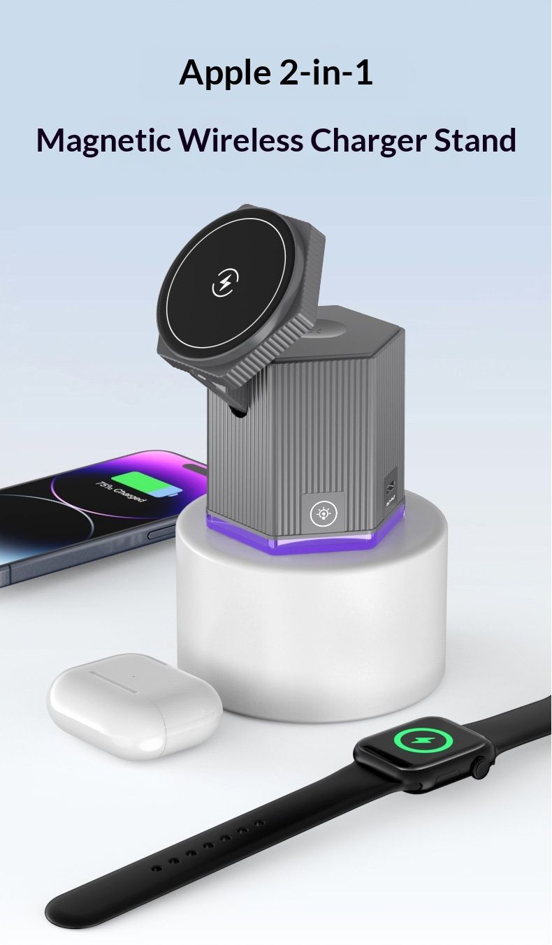 50704555550<=3 Cross-Border 3-in-1 Atmosphere Light Rotatable Foldable Magnetic Fast For Phone Watch Earphone Wireless Charging_voghion.com