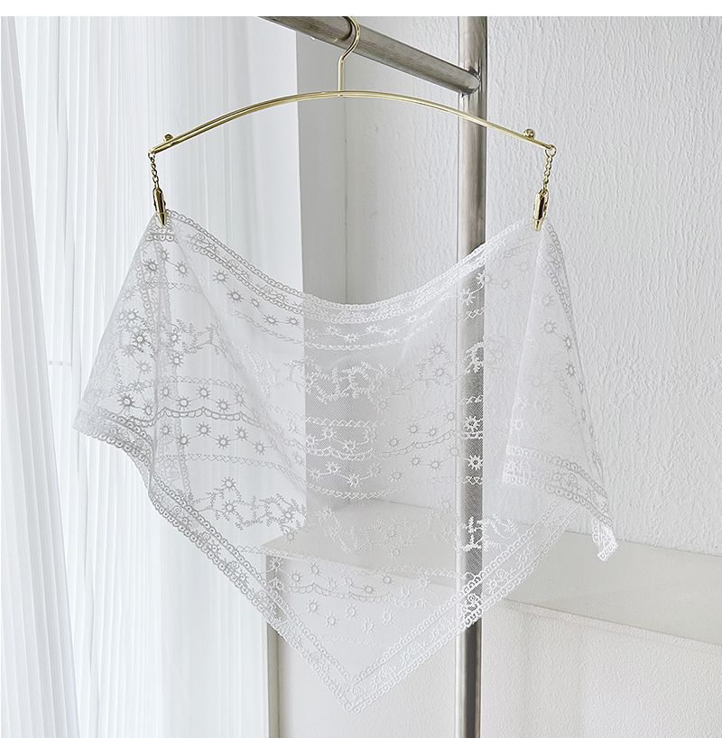 Vielseitiges Dreieckstuch aus französischer Spitze für Frühling und Sommer, neues weißes Super-Feen-Mädchen-Kopftuch, süßes Stirnband_voghion.com