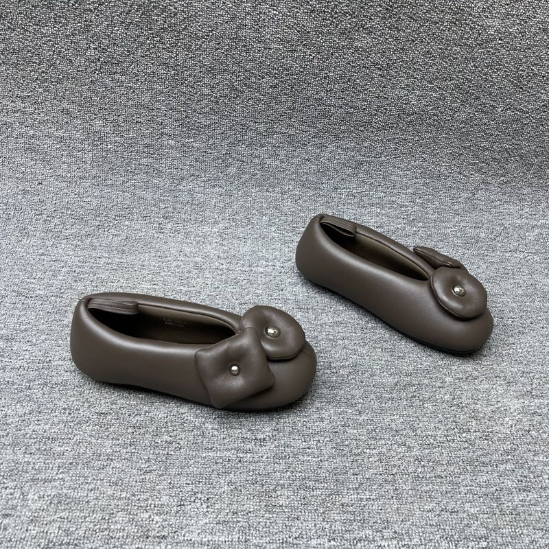 Damen 2025 Herbst Neue Europäische Echtes Leder Floral Weiche Schaffell Flache Flache Mund Oma Boot Schuhe Für Frauen_voghion.com