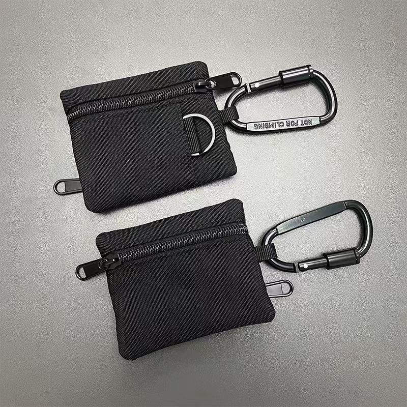 Portafoglio piccolo minimalista da campeggio tattico per esterni, arrampicata, pesca, portamonete con cerniera, porta carte, chiave, auricolari_voghion.com