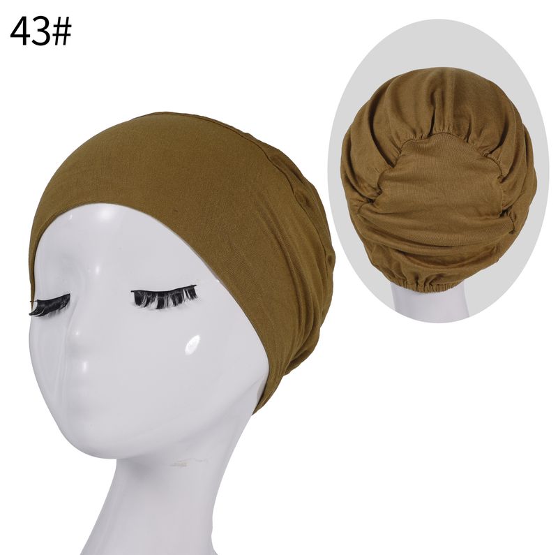 Turbanmütze aus merzerisierter Baumwolle – elastischer Pullover-Kopfschutz für Frauen (Design ohne Ballenbildung, muslimfreundlicher Haarschutz)_voghion.com