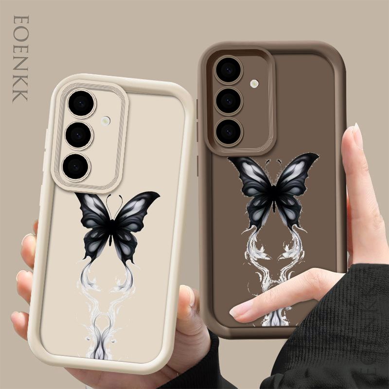 Weiche Silikonhülle mit Schmetterlingsdesign für Samsung Galaxy S21/S25/S24/S23/S22 /S20 5G/A34, sturz- und wasserdicht, langlebig und stilvoll_voghion.com