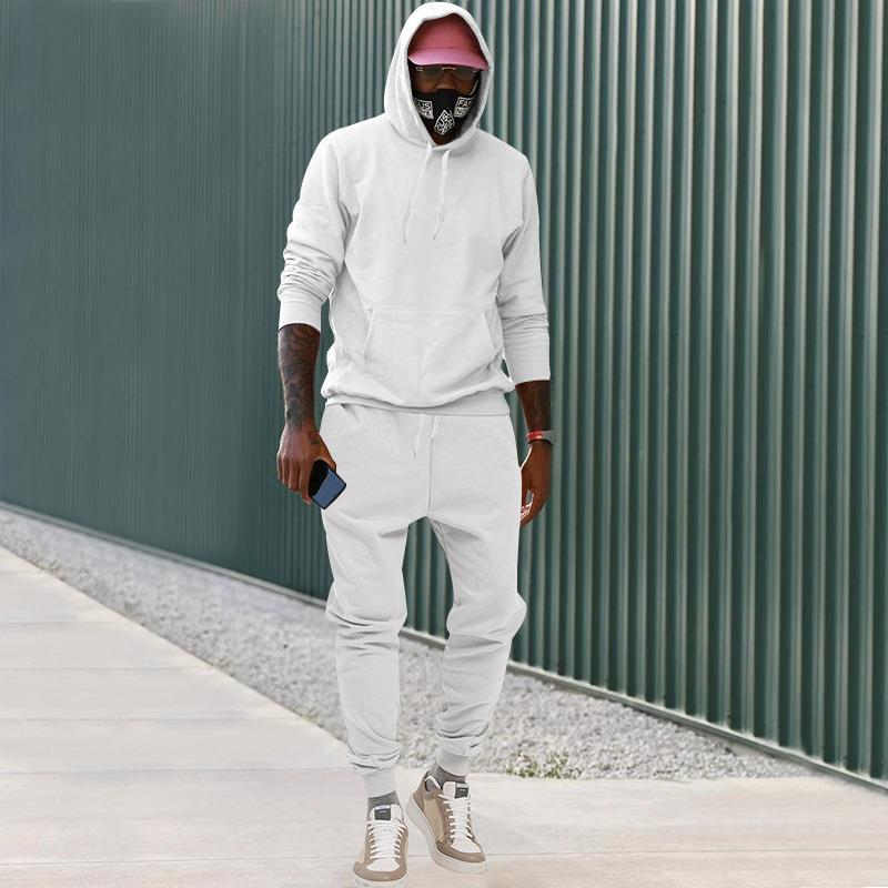2024 Europese maat pluche trui met capuchon, sport-casual, stevige tweedelige losse sportkleding voor heren_voghion.com