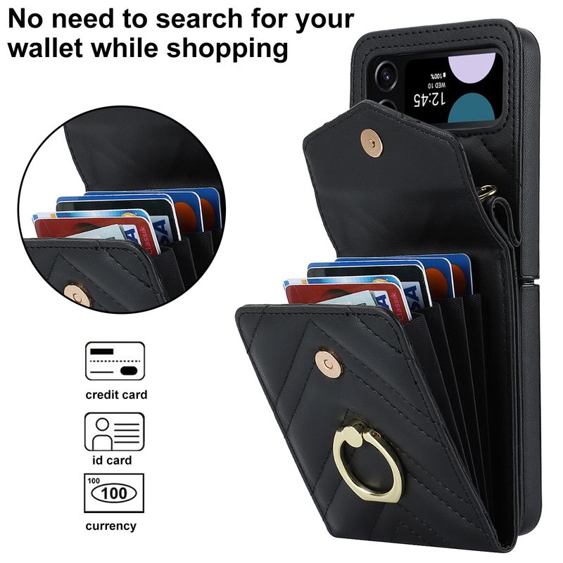 Suitable for the new Samsung ZFlip3 oblique organ mobile phone case folding ZFlip4 small fragrance ring mobile phone leather case_voghion.com