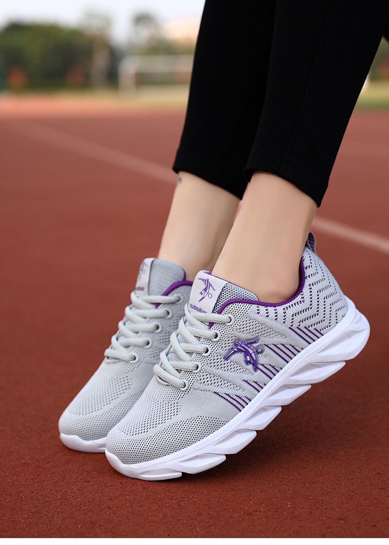 Zapatos deportivos de marca para mujer primavera 2024 nuevos zapatos para correr transpirables de malla informales ligeros, zapatos con cuerda para saltar de suela suave_voghion.com