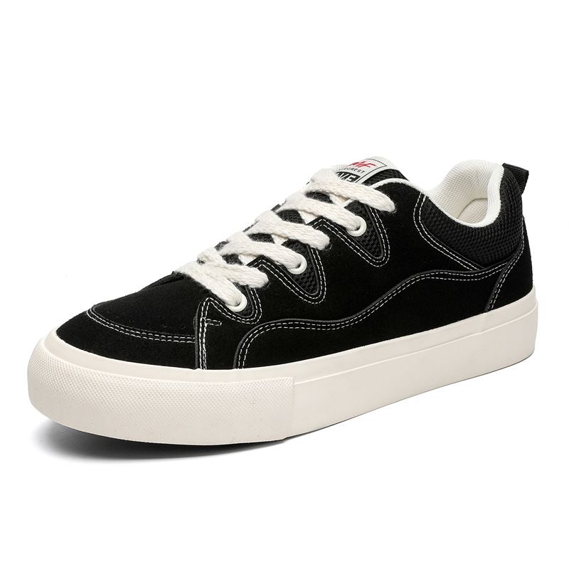 Scarpe da uomo in tela traspirante, nere, versatili, alla moda, basse, casual, da usare autunnali, 7981_voghion.com