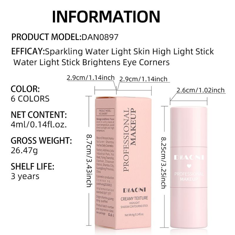 Bronzer & Highlighter Neuer Konturstift Make-up Highlighter-Stift deckt dunkle Augenringe ab Akneflecken hellen Foundation-Stift auf_voghion.com