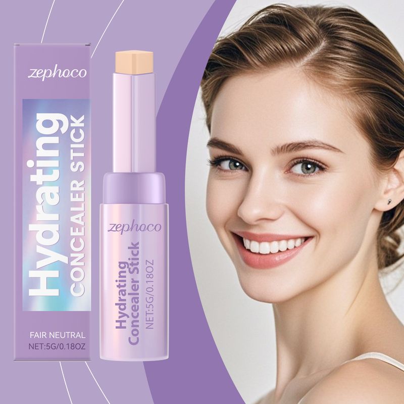 Zephoco Elfenbeinweißer Concealer, natürlich feuchtigkeitsspendend, leicht, für das Gesicht, Highlighter-Kontur, lang anhaltender Make-up-Stick_voghion.com