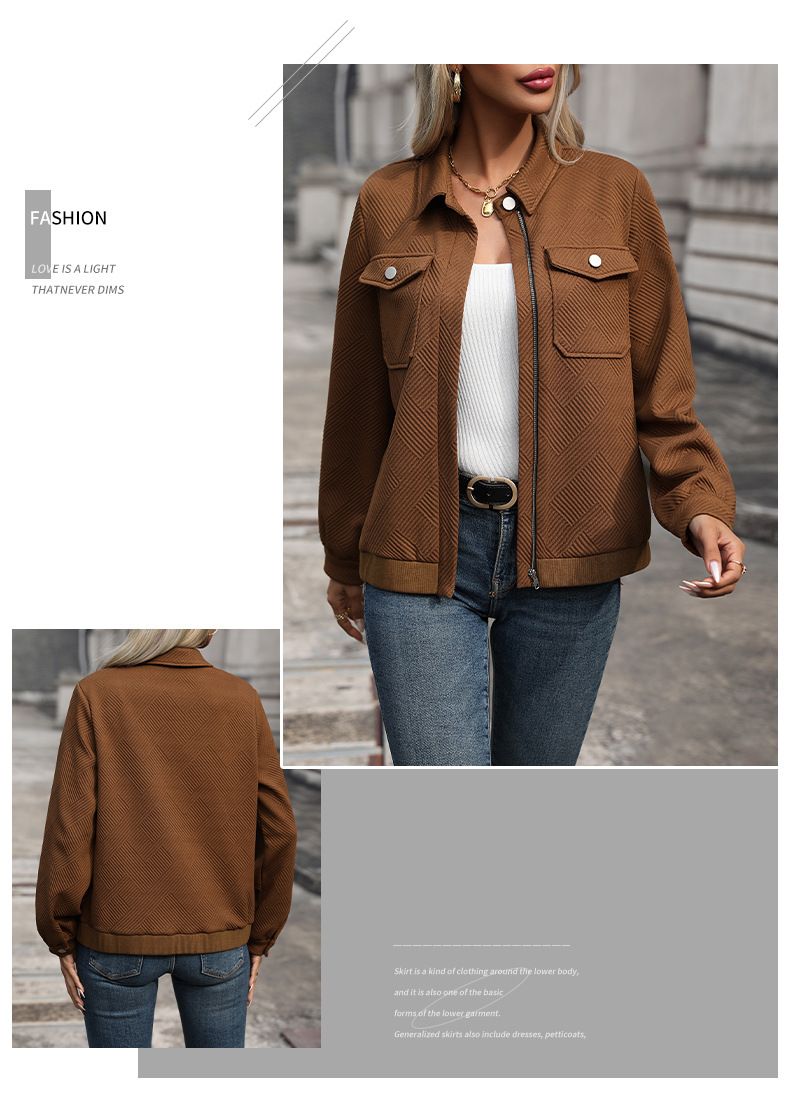Women's Clothing lapel cardigan autumn new retro Maillard jacket coat_voghion.com