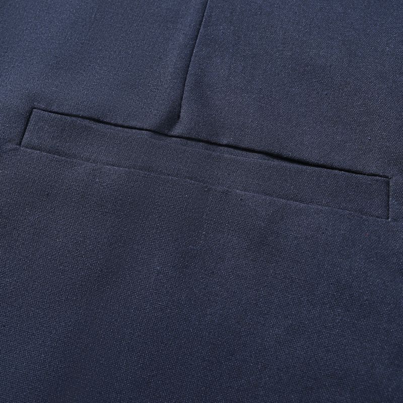Blazer da uomo slim fit con collo alla coreana - Giacca casual in misto lino traspirante per tutti i giorni (blu navy, azzurro, kaki, verde)_voghion.com