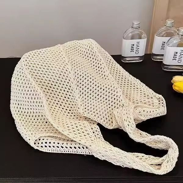 Borsa a tracolla intrecciata di grande capacità per donna, borsa a tracolla da pendolare, nuova tendenza estiva coreana, borsa lavorata a maglia per le vacanze_voghion.com