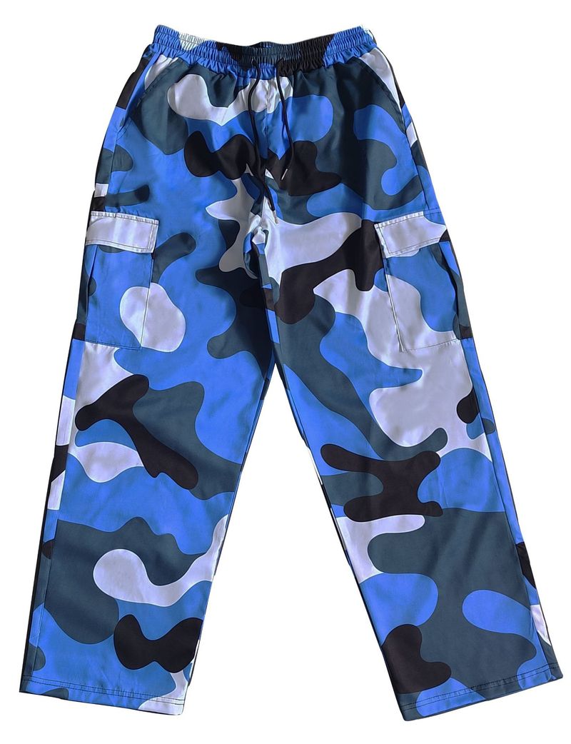 Men's Camouflage Cargo Pants - Outdoor Military Tactical Jogger Pants With Drawstring Waist & Multiple Pockets, Loose Fit Casual Work Pants_voghion.com