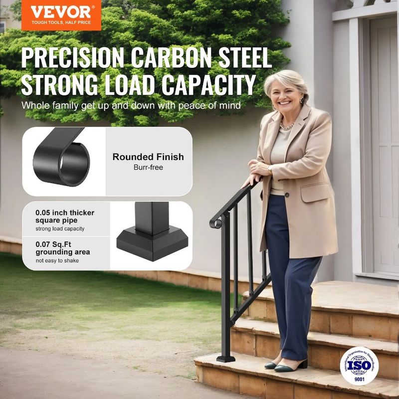 Retro Black Arch For Handrails Step Outdoor Deck For Porch 23 Seniors_voghion.com