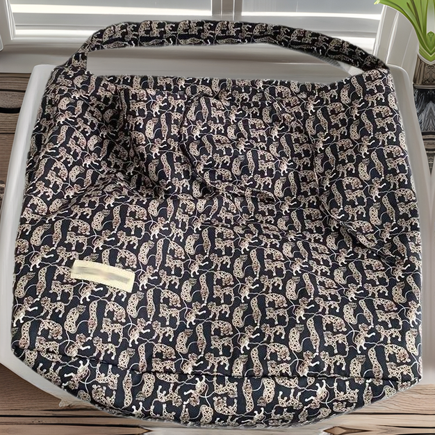 Borsa a tracolla singola Little Cheetah Liberty Niche Design per donna, in tela, di grandi dimensioni, con tracolla singola_voghion.com