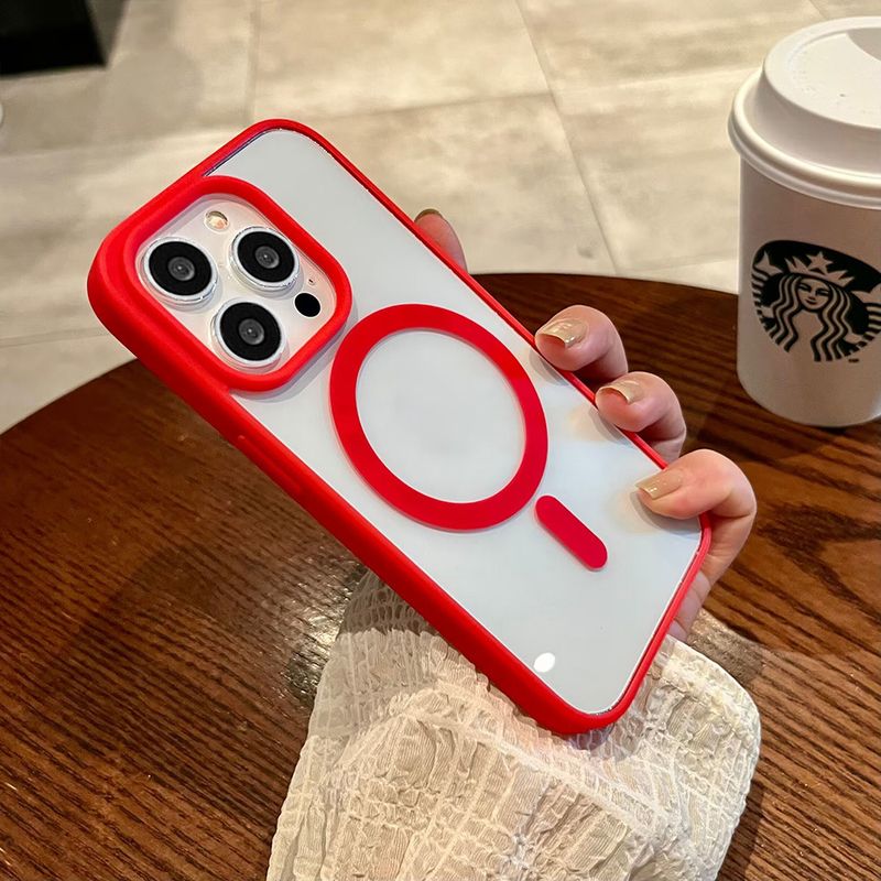 Funda magnética para teléfono con protección de lente y adhesivo suave anticaídas para iPhone 11, 12, 13, 14 y 15 Pro Max_voghion.com