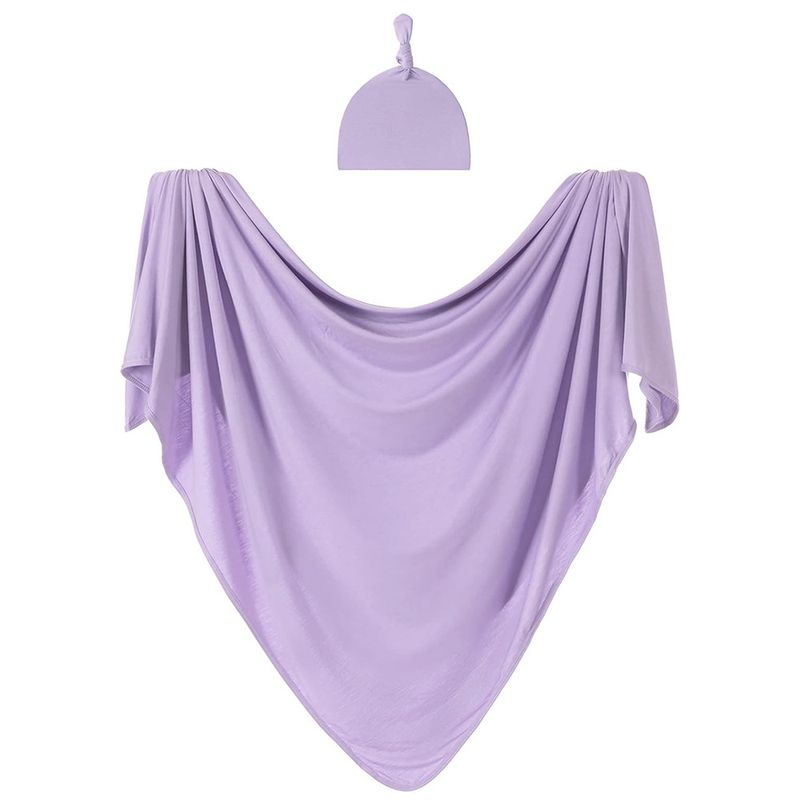 Lot de 2 écharpes de couleur unie pour bébé, chapeau à tirer, ensemble de 2 pièces, grande taille, écharpe pour nouveau-né, chapeau fœtal, accessoire de photographie, couverture d'emballage_voghion.com