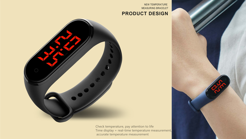 2020 New Design KLW V8 Smart Watch Temperature Measuring Bracelet With Time Display IP68 Waterproof_voghion.com