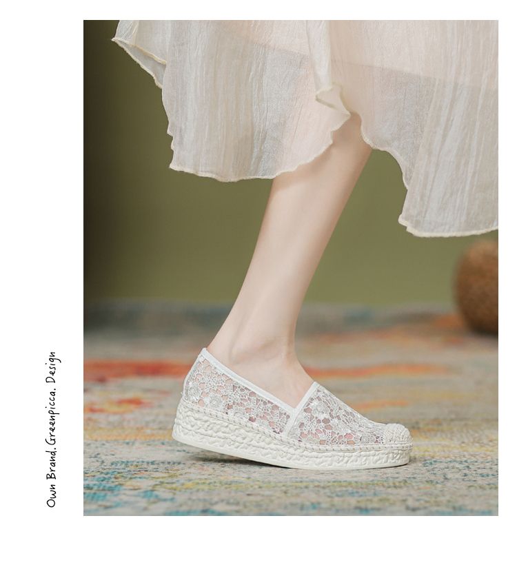 Breathable Mesh Platform Spring Plaid Wedge Fisherman Shoes_voghion.com