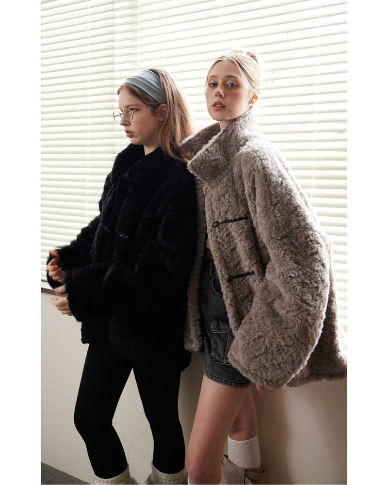 Beikastudios American Style Fleece-Lined For Women, New Autumn And Winter Eco-Friendly Stand Collar Fur Coat_voghion.com