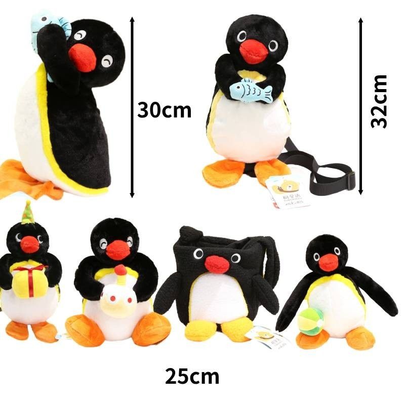 Sac à dos en peluche Pingu authentique et adorable, cadeau d'anniversaire idéal. Sac à dos en peluche doux._voghion.com