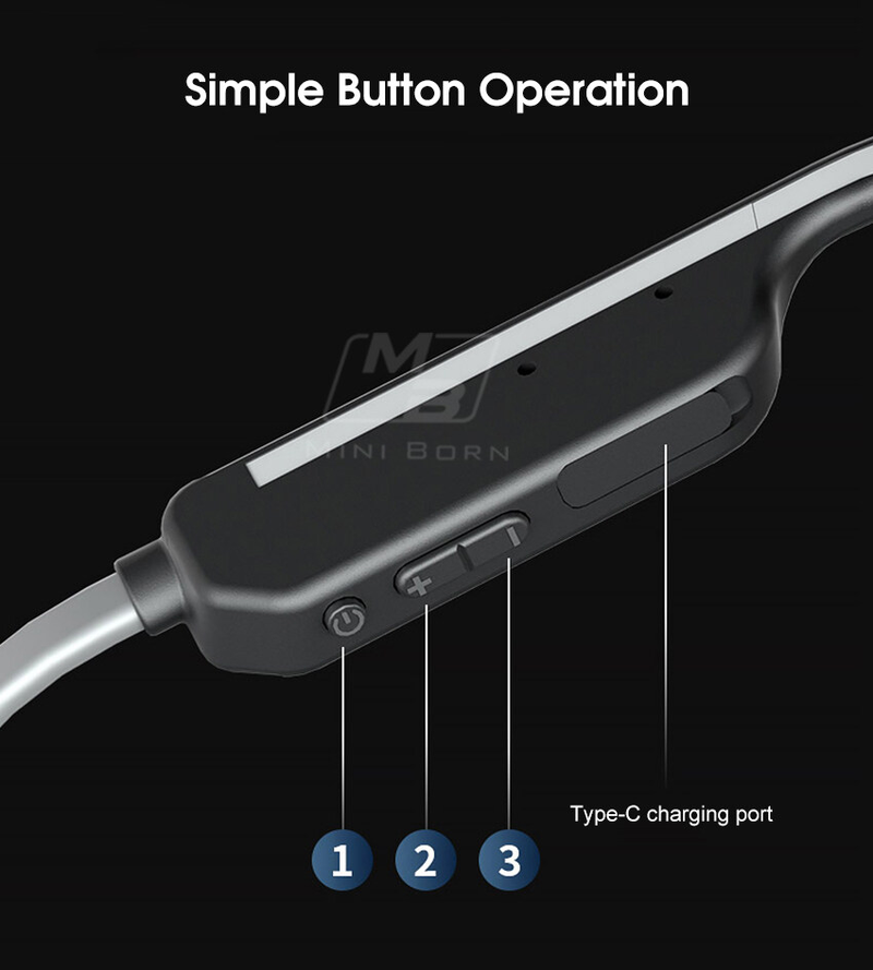 2024 Cuffie wireless Bluetooth 5.0 Cuffie a conduzione ossea Cuffie con archetto da collo aperte Auricolari non in-ear Stereo HD_voghion.com