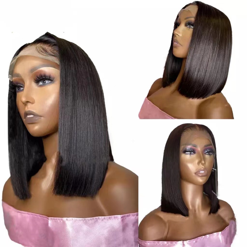 Avant de lacet perruque perruque femme cheveux courts bobo tête nouveau produit dentelle cheveux courts boucle intérieure cheveux raides clavicule marchandises trouvées_voghion.com