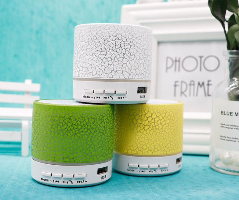 Nuovo mini altoparlante wireless Bluetooth portatile con slot per schede, subwoofer e luce LED, regalo_voghion.com