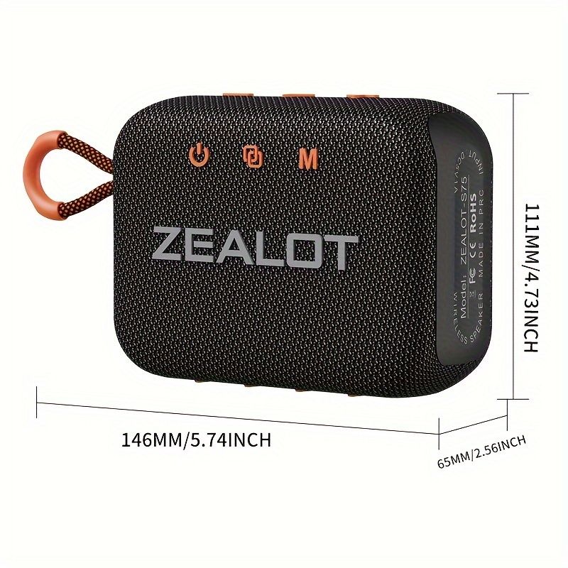 ZEALOT S75 10W Alto-falantes sem fio, alto-falante subwoofer portátil para ambientes externos, emparelhamento duplo, bateria de 3000mAh, 8 horas de reprodução estéreo alto, graves estrondosos._voghion.com