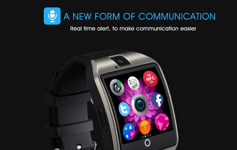 Q18 Smart Watch - SIM Card Support, HD Curved Screen, Step Counter & Bluetooth Calling_voghion.com