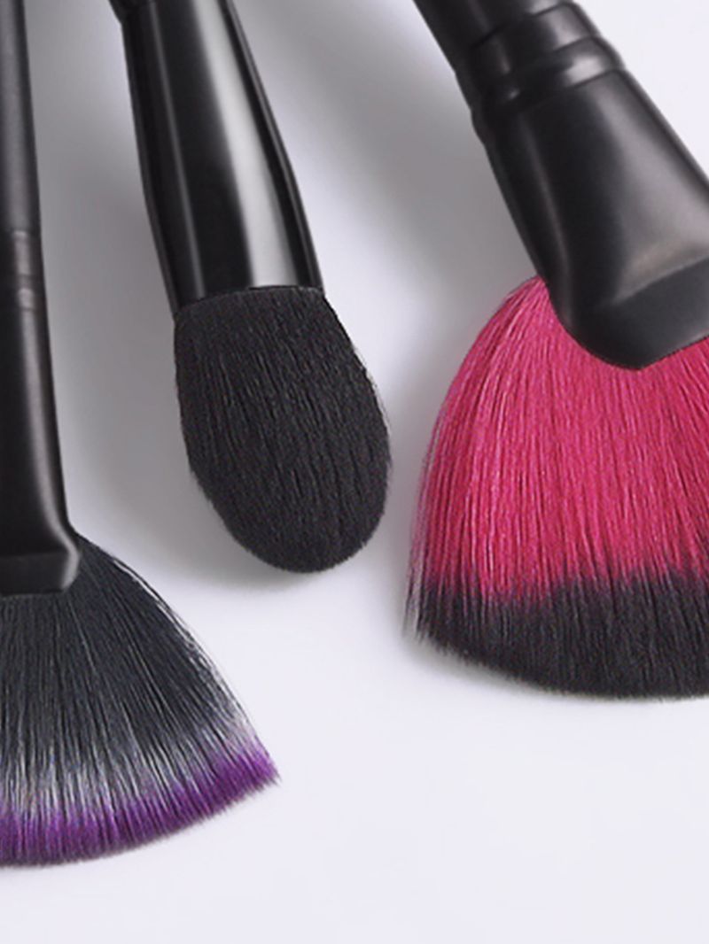 9 black makeup brush set with brush bag including powder brush, blush brush FINDCOLOR _voghion.com