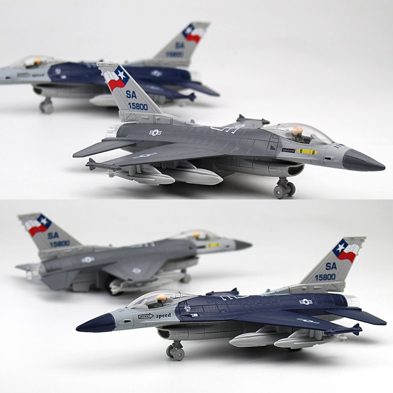 Mänguasjasulamist hävitaja F16 mudel, heli ja valgusega tagasi tõmmatav lennundussõjalennuki mudeli kaunistuskingitus_voghion.com