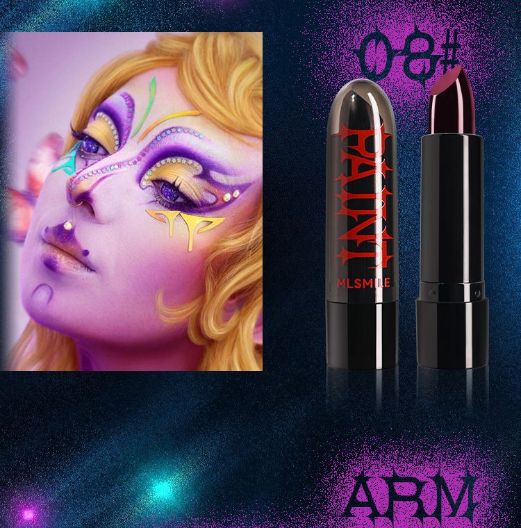Matte Lipstick Dark Black Vampire Olive Green Creative Halloween Makeup Face Body Painting_voghion.com