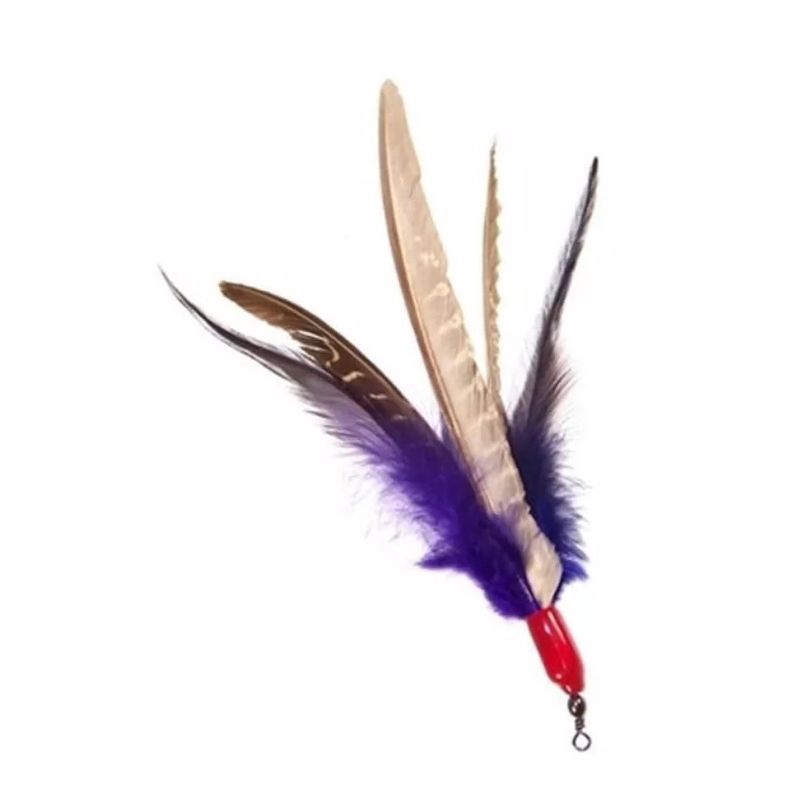 Varita de juguete para mascotas con plumas de pájaro volador, cabezal de repuesto para gatos, juguete masticable duradero_voghion.com