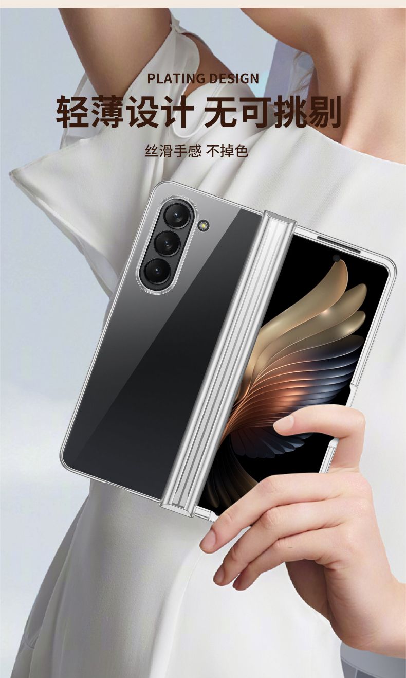 Custodia trasparente elettrolitica per telefono Samsung Galaxy Z Fold 6 5 4 3 Fold6 Fold5 Fold4 Fold3 Cerniera protettiva_voghion.com