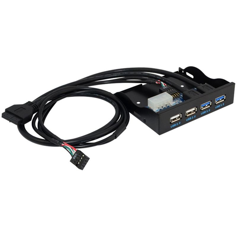 3.5inch USB 3.0 2.0 19/9PIN Floppy Drive Bay 4-Hub Front Panel for Desktop PC_voghion.com