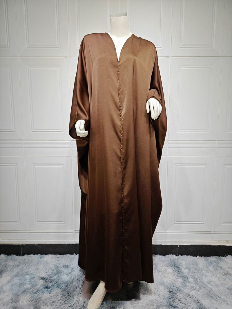Damenbekleidung Abaya Muslim Bescheidener Mantel Mode Weich Geschmiedet Fledermausärmel Robe Damenbekleidung_voghion.com