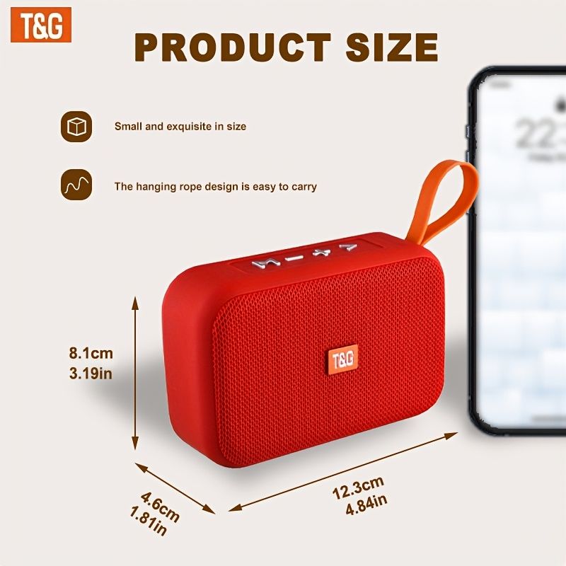 T&G TG506 USB/TF/FM Radyo Uyumlu, Stereo Ses, Akıllı Telefonlara/Tabletlere/TV'lere Bağlanır, Partiler İçin Yüksek Çözünürlüklü Ses, Taşınabilir Kablosuz Hoparlör_voghion.com