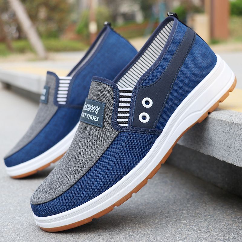 Zapatos casuales de caña baja de tela antigua de Beijing para hombre, zapatos de trabajo_voghion.com