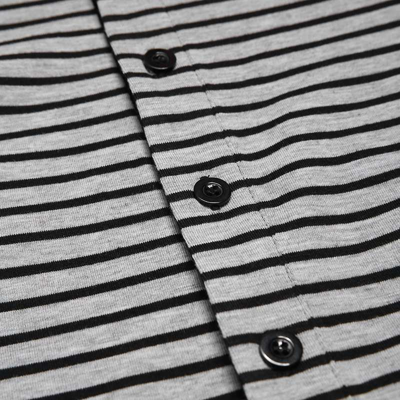 Man's clothing Striped jumpsuit tight-fitting one-piece pajamas long-sleeved loungewear_voghion.com