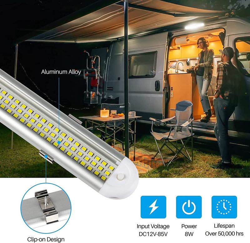 12V 120 LED Auto Innenraum Weiß Streifen Licht Bar Lampe Auto Van Caravan Boot 12VOLT_voghion.com