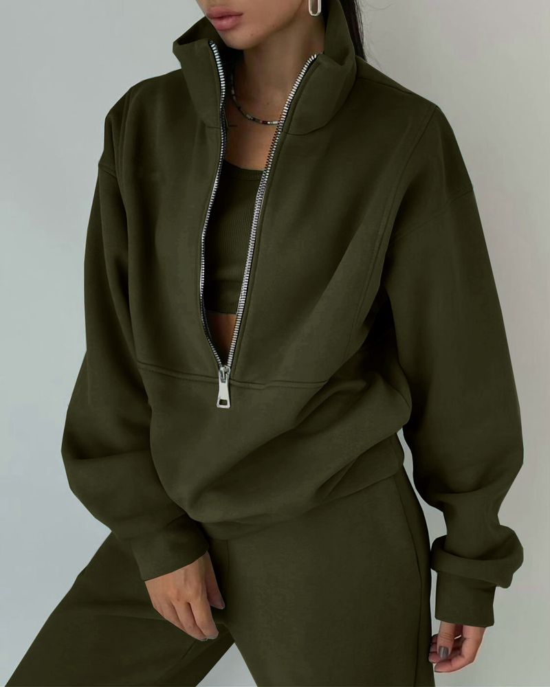 Women's Fleece Tracksuit Set - Soft & Comfortable Long Sleeve Pullover Hoodie With Jogger Pants, Casual Loungewear For Fall & Winter, S-XXXL_voghion.com