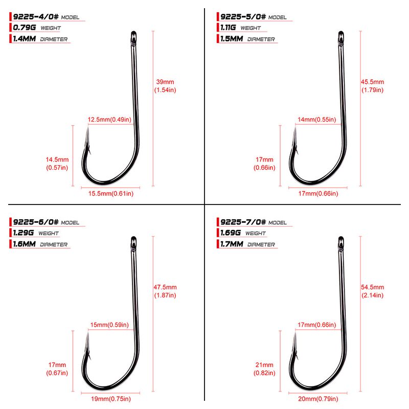 PRO BEROS Brand Fishing Gear Long Handle Hook Gun Black Belt Loop Barbed Fish Hooks 100 Pieces/Pack 9225_voghion.com