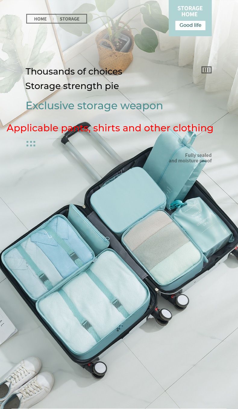 Sjudelad reseförvaringsväska förpackningsväska Multifunktionell klädväska förvaringsväska Kompressibel förvaringsväska_voghion.com