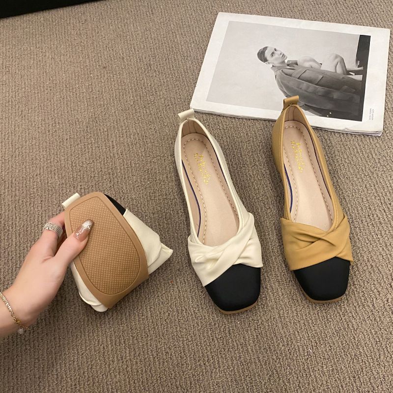 Gentle Shoes French Single Shoes Women's Autumn Flat-soled Soft-soled Pregnant Women's Casual One-pedal Women's Shoes_voghion.com