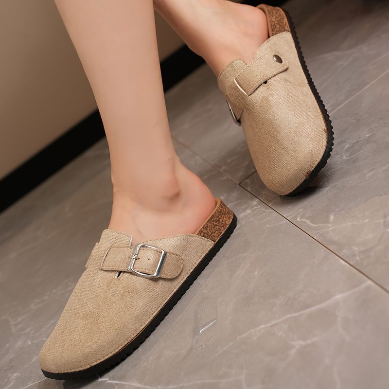 Lge Size New Cool Slippers With Toe Caps Women's Summer Fashion We, Flat Bottomed Half Drag Casual Shoes For_voghion.com