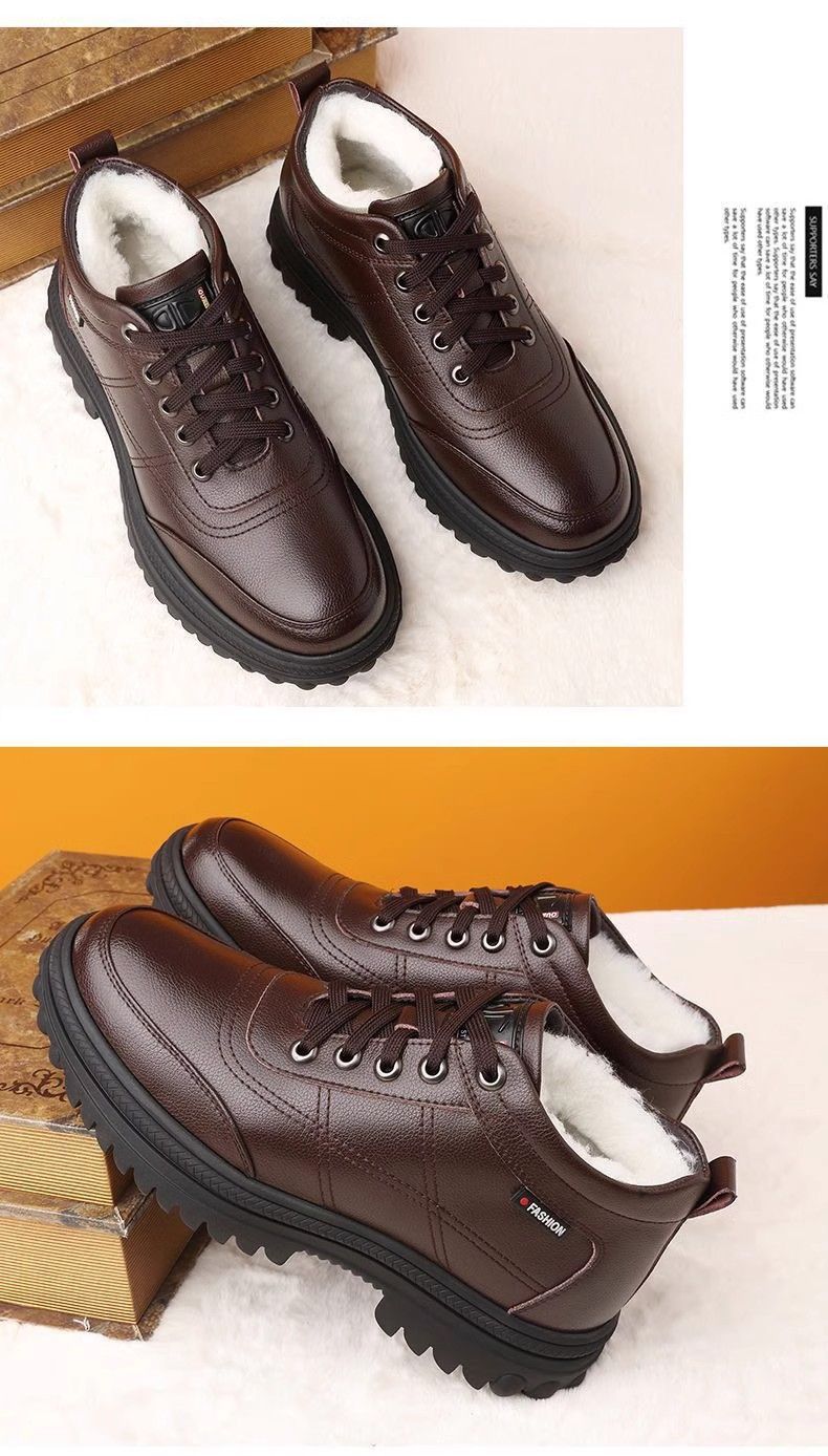 2024 Winter New Men's Fashionable Casual Velvet Warm Soft Soled Leather Shoes_voghion.com