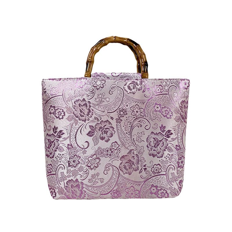 New Bamboo Knot National Handbag Chinese Large Capacity Lunch Bag Western Style Mixed Cheongsam Hanfu_voghion.com