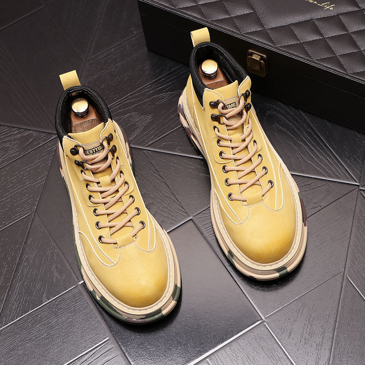 Martin Boots Men S High Top British Style Ins Mid Top Short Boots Tooling Boots Autumn And Winter Men S Shoes Increase Casual Desert Boots_voghion.com
