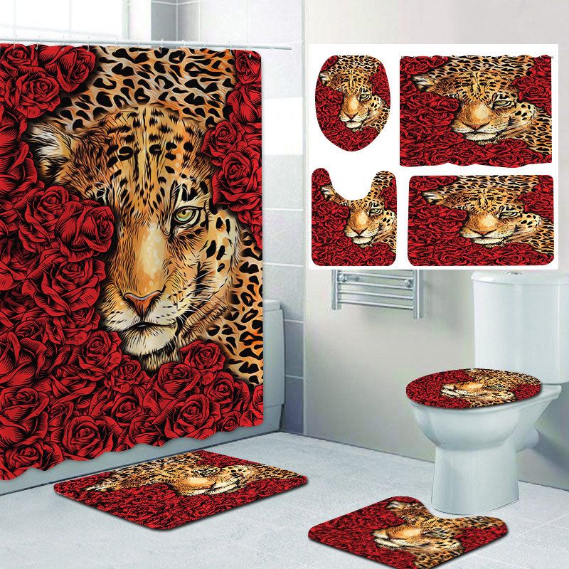 Grensoverschrijdend exclusief voor Halloween, waterdicht, geen boren nodig, polyester douchegordijn voor badkamer en toilet_voghion.com